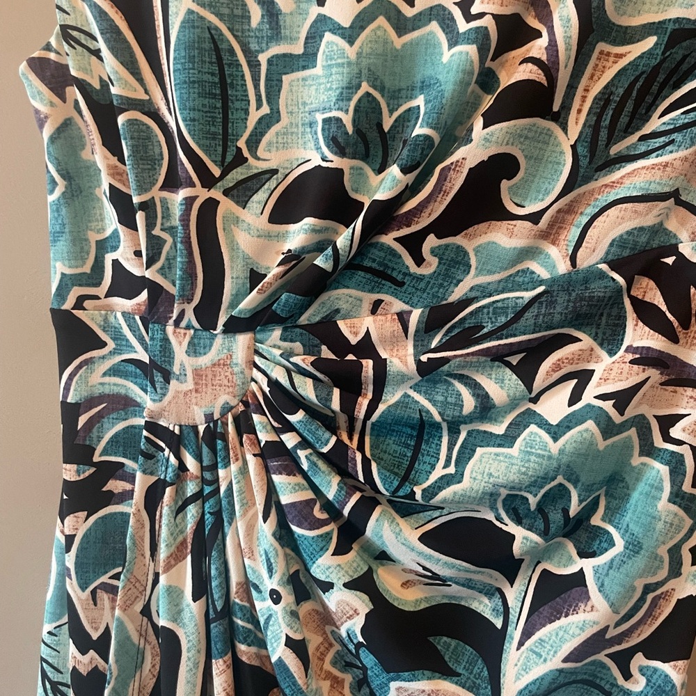 Connected Apparel Blue Floral Midi Dress - Picture 5 of 6